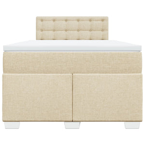Κρεβάτι Boxspring με Στρώμα Κρεμ 120x200 εκ. Υφασμάτινο - Pakobazaar