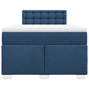 Κρεβάτι Boxspring με Στρώμα Μπλε 120x200 εκ. Υφασμάτινο - Pakobazaar