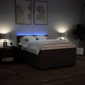 Κρεβάτι Boxspring με Στρώμα Ανοιχτό Γκρι 140x190 εκ. Υφασμάτινο