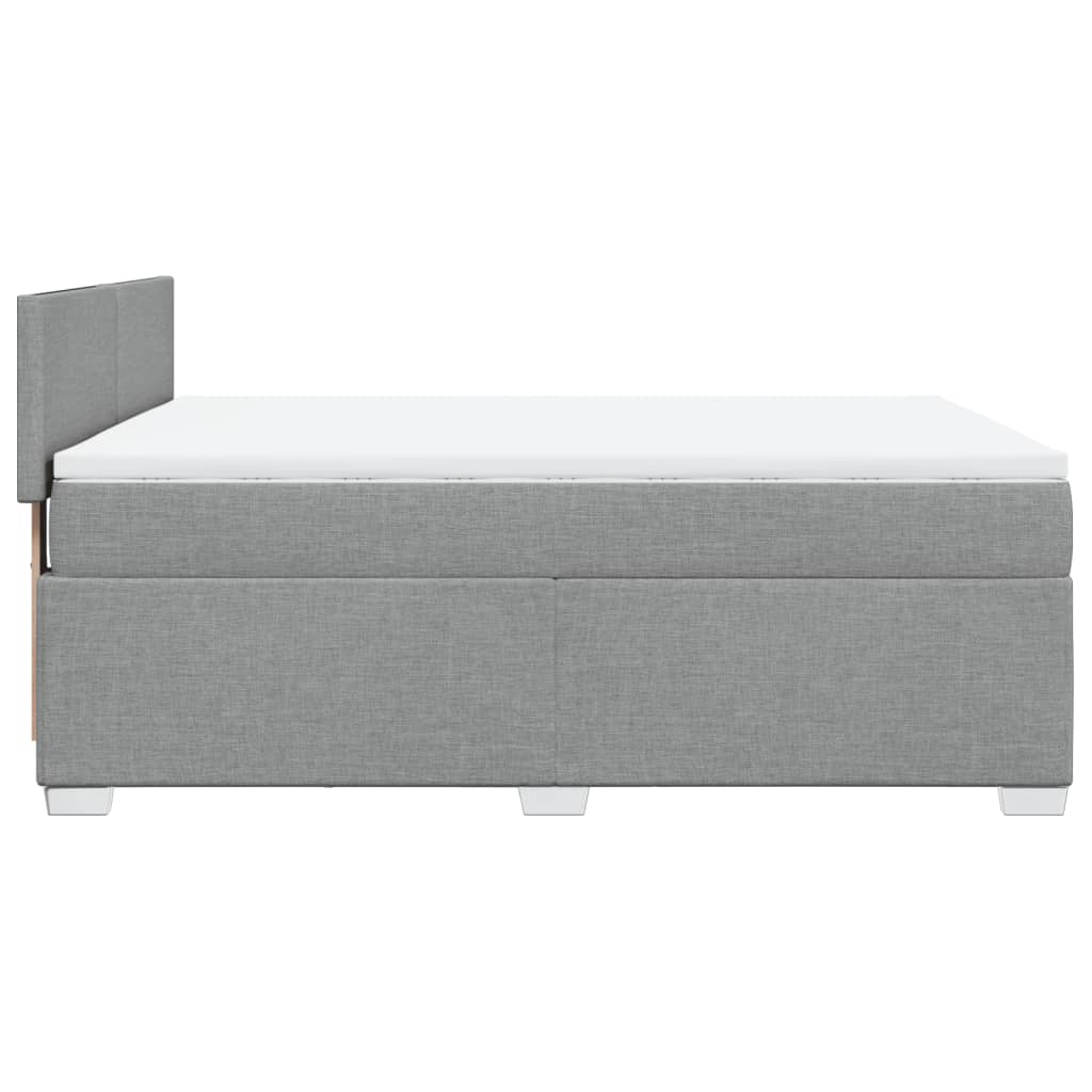 Κρεβάτι Boxspring με Στρώμα Ανοιχτό Γκρι 140x190 εκ. Υφασμάτινο