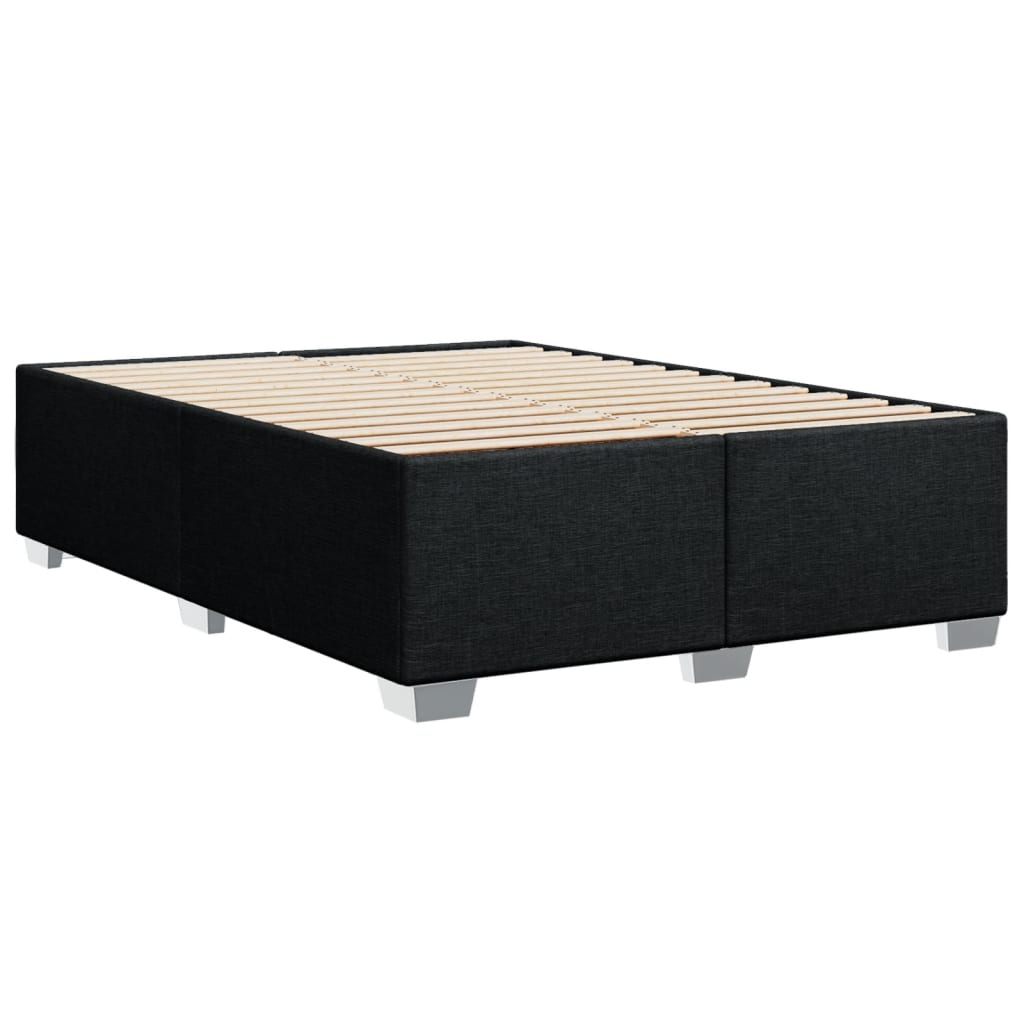 Κρεβάτι Boxspring με Στρώμα Μαύρο 140x190 εκ. Υφασμάτινο - Pakobazaar