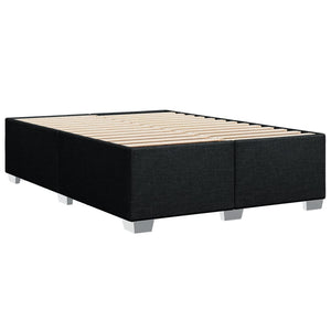 Κρεβάτι Boxspring με Στρώμα Μαύρο 140x190 εκ. Υφασμάτινο - Pakobazaar