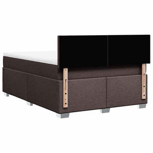 Κρεβάτι Boxspring με Στρώμα Σκούρο Καφέ 140x190 εκ. Υφασμάτινο