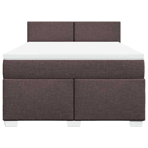 Κρεβάτι Boxspring με Στρώμα Σκούρο Καφέ 140x190 εκ. Υφασμάτινο