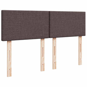 Κρεβάτι Boxspring με Στρώμα Σκούρο Καφέ 140x190 εκ. Υφασμάτινο