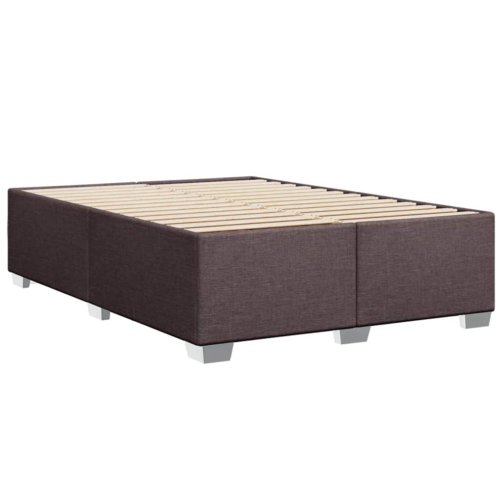 Κρεβάτι Boxspring με Στρώμα Σκούρο Καφέ 140x190 εκ. Υφασμάτινο