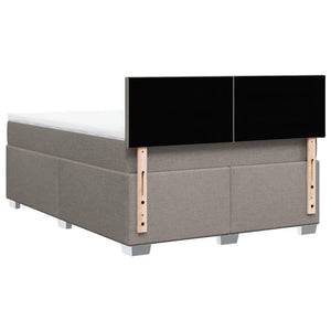 Κρεβάτι Boxspring με Στρώμα Taupe 140x190 εκ. Υφασμάτινο