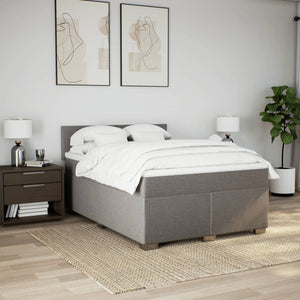 Κρεβάτι Boxspring με Στρώμα Taupe 140x190 εκ. Υφασμάτινο