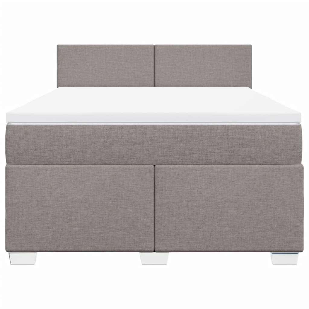 Κρεβάτι Boxspring με Στρώμα Taupe 140x190 εκ. Υφασμάτινο