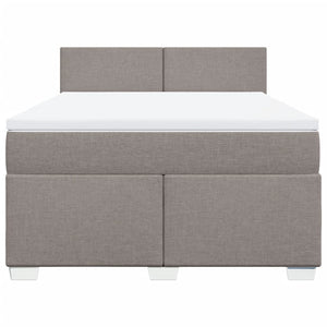 Κρεβάτι Boxspring με Στρώμα Taupe 140x190 εκ. Υφασμάτινο