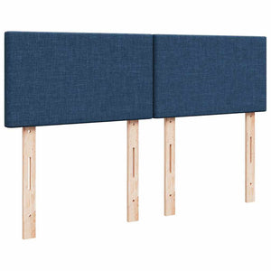 Κρεβάτι Boxspring με Στρώμα Μπλε 140x190 εκ. Υφασμάτινο