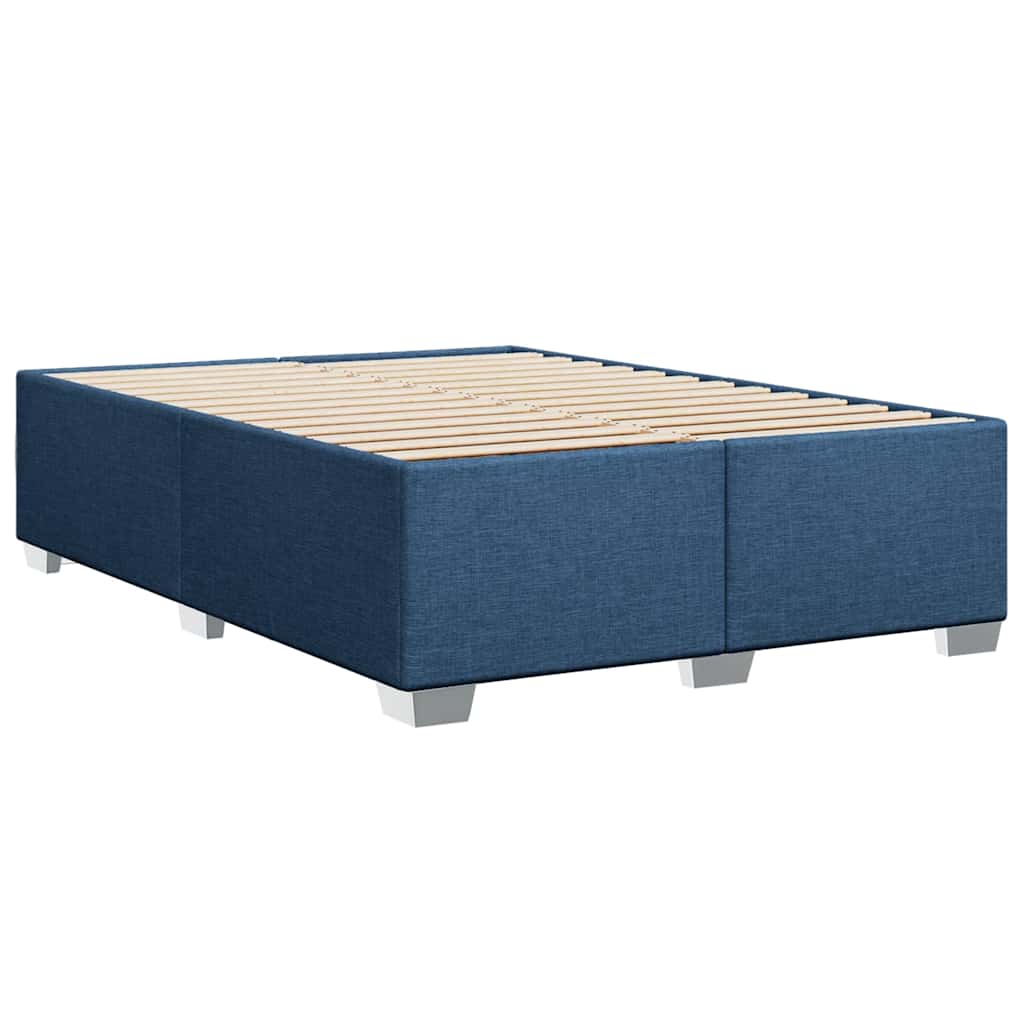 Κρεβάτι Boxspring με Στρώμα Μπλε 140x190 εκ. Υφασμάτινο