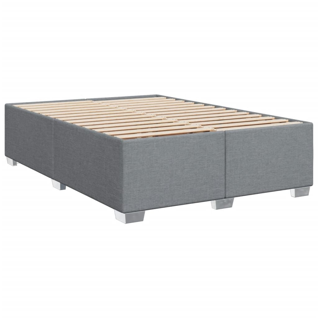 Κρεβάτι Boxspring με Στρώμα Ανοιχτό Γκρι 140x190 εκ. Υφασμάτινο - Pakobazaar