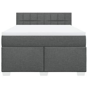 Κρεβάτι Boxspring με Στρώμα Σκούρο Γκρι 140x190 εκ. Υφασμάτινο