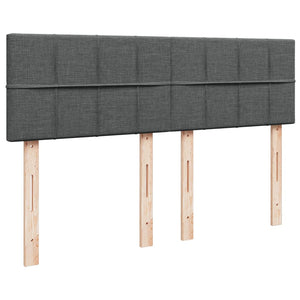 Κρεβάτι Boxspring με Στρώμα Σκούρο Γκρι 140x190 εκ. Υφασμάτινο