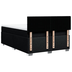 Κρεβάτι Boxspring με Στρώμα Μαύρο 140x190 εκ. Υφασμάτινο