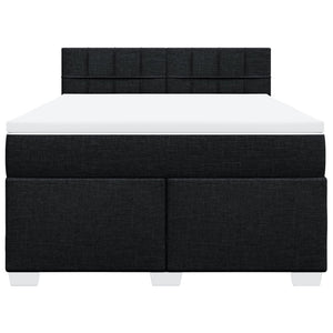 Κρεβάτι Boxspring με Στρώμα Μαύρο 140x190 εκ. Υφασμάτινο