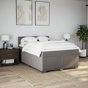 Κρεβάτι Boxspring με Στρώμα Taupe 140x190 εκ. Υφασμάτινο