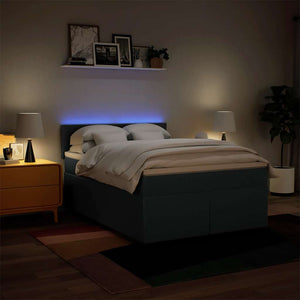 Κρεβάτι Boxspring με Στρώμα Μπλε 140x190 εκ. Υφασμάτινο - Pakobazaar