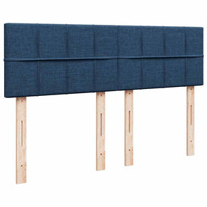 Κρεβάτι Boxspring με Στρώμα Μπλε 140x190 εκ. Υφασμάτινο - Pakobazaar