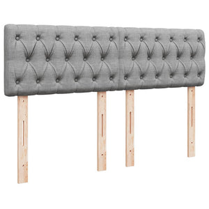 Κρεβάτι Boxspring με Στρώμα Ανοιχτό Γκρι 140x190 εκ. Υφασμάτινο - Pakobazaar