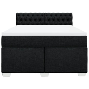 Κρεβάτι Boxspring με Στρώμα Μαύρο 140x190 εκ. Υφασμάτινο - Pakobazaar