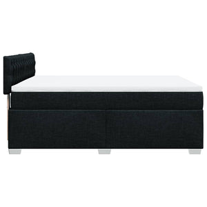 Κρεβάτι Boxspring με Στρώμα Μαύρο 140x190 εκ. Υφασμάτινο - Pakobazaar