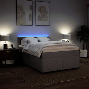 Κρεβάτι Boxspring με Στρώμα Taupe 140x190 εκ. Υφασμάτινο