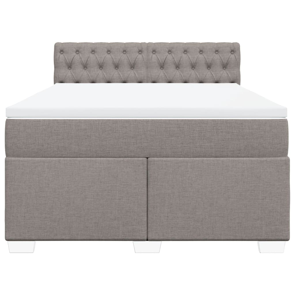 Κρεβάτι Boxspring με Στρώμα Taupe 140x190 εκ. Υφασμάτινο