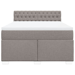Κρεβάτι Boxspring με Στρώμα Taupe 140x190 εκ. Υφασμάτινο