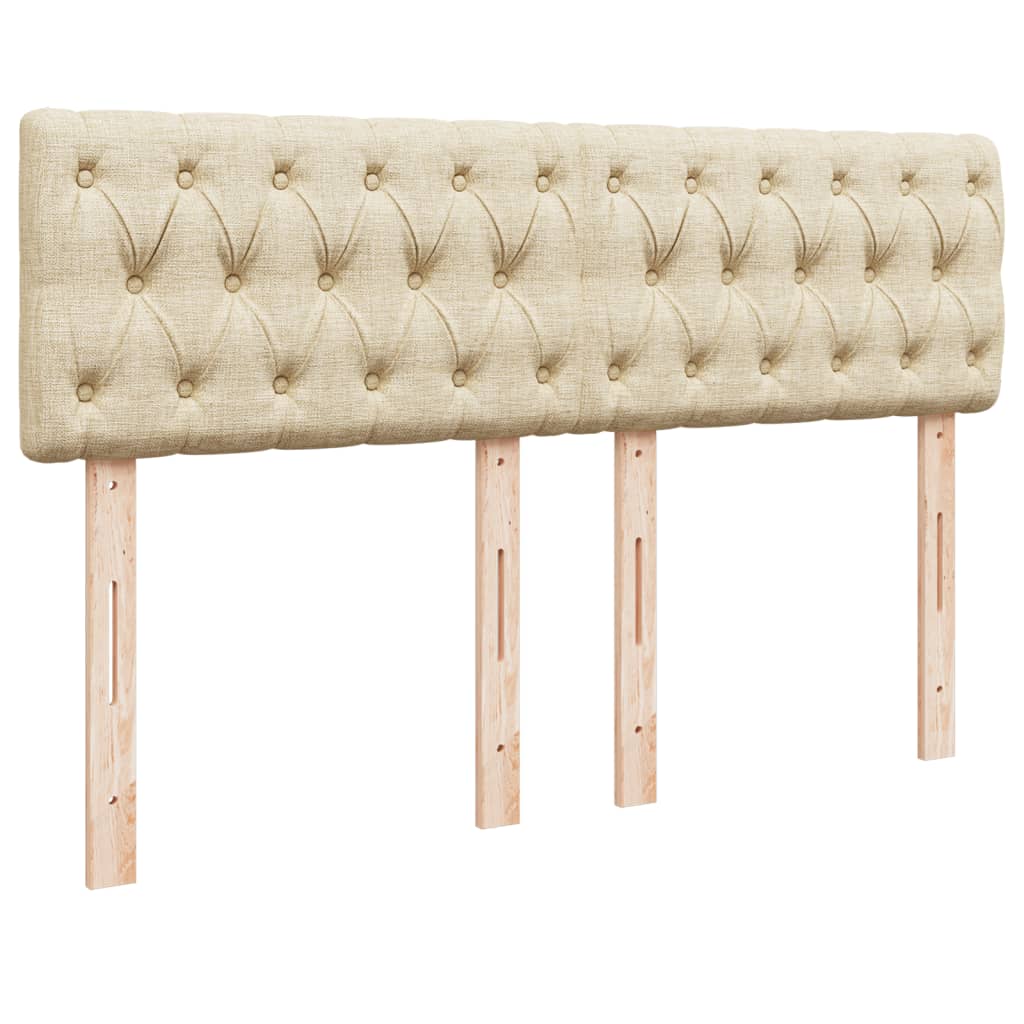 Κρεβάτι Boxspring με Στρώμα Κρεμ 140x190 εκ. Υφασμάτινο - Pakobazaar