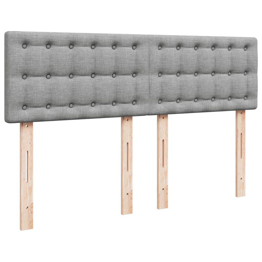 Κρεβάτι Boxspring με Στρώμα Ανοιχτό Γκρι 140x190 εκ. Υφασμάτινο
