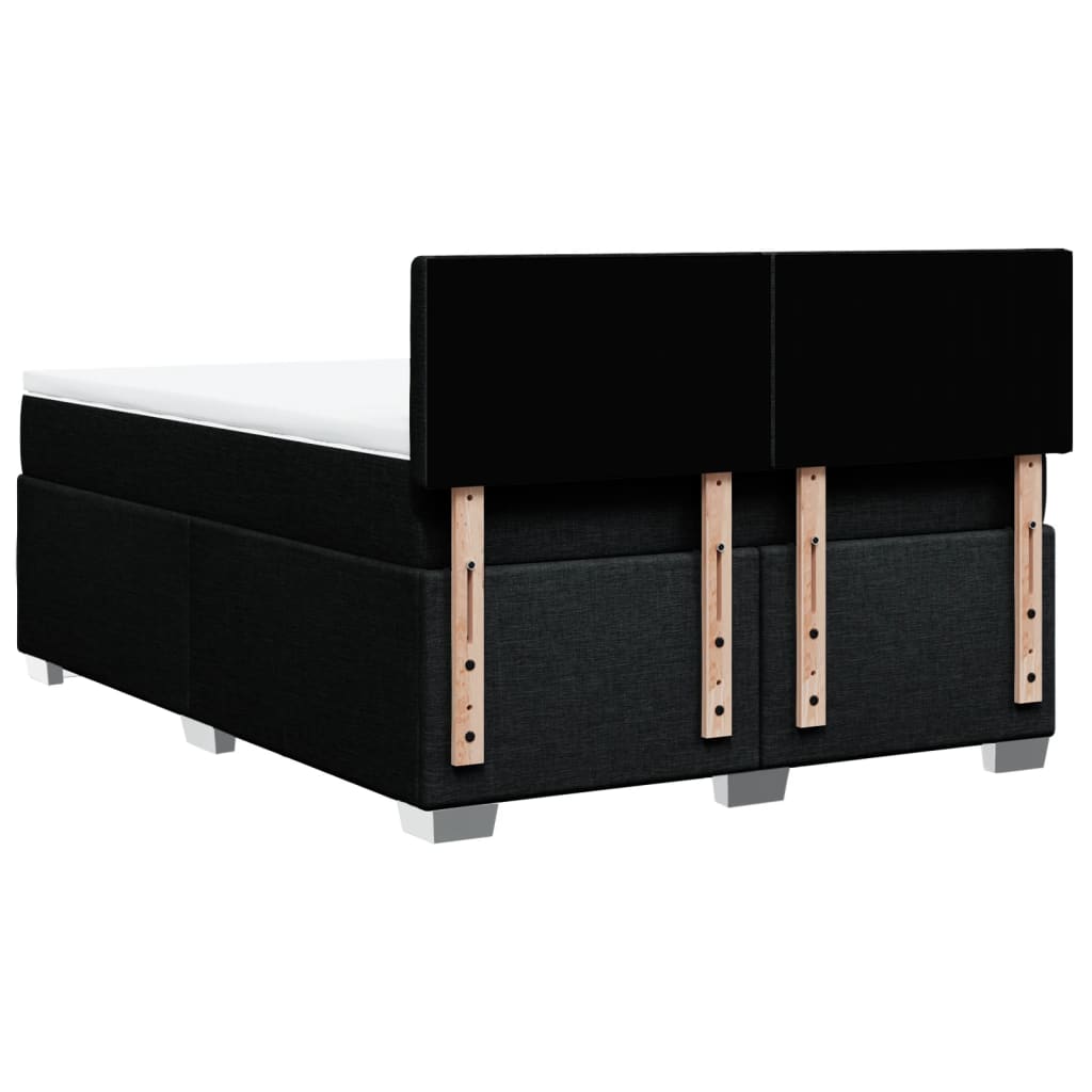 Κρεβάτι Boxspring με Στρώμα Μαύρο 140x190 εκ. Υφασμάτινο - Pakobazaar