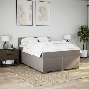 Κρεβάτι Boxspring με Στρώμα Taupe 140x190 εκ. Υφασμάτινο