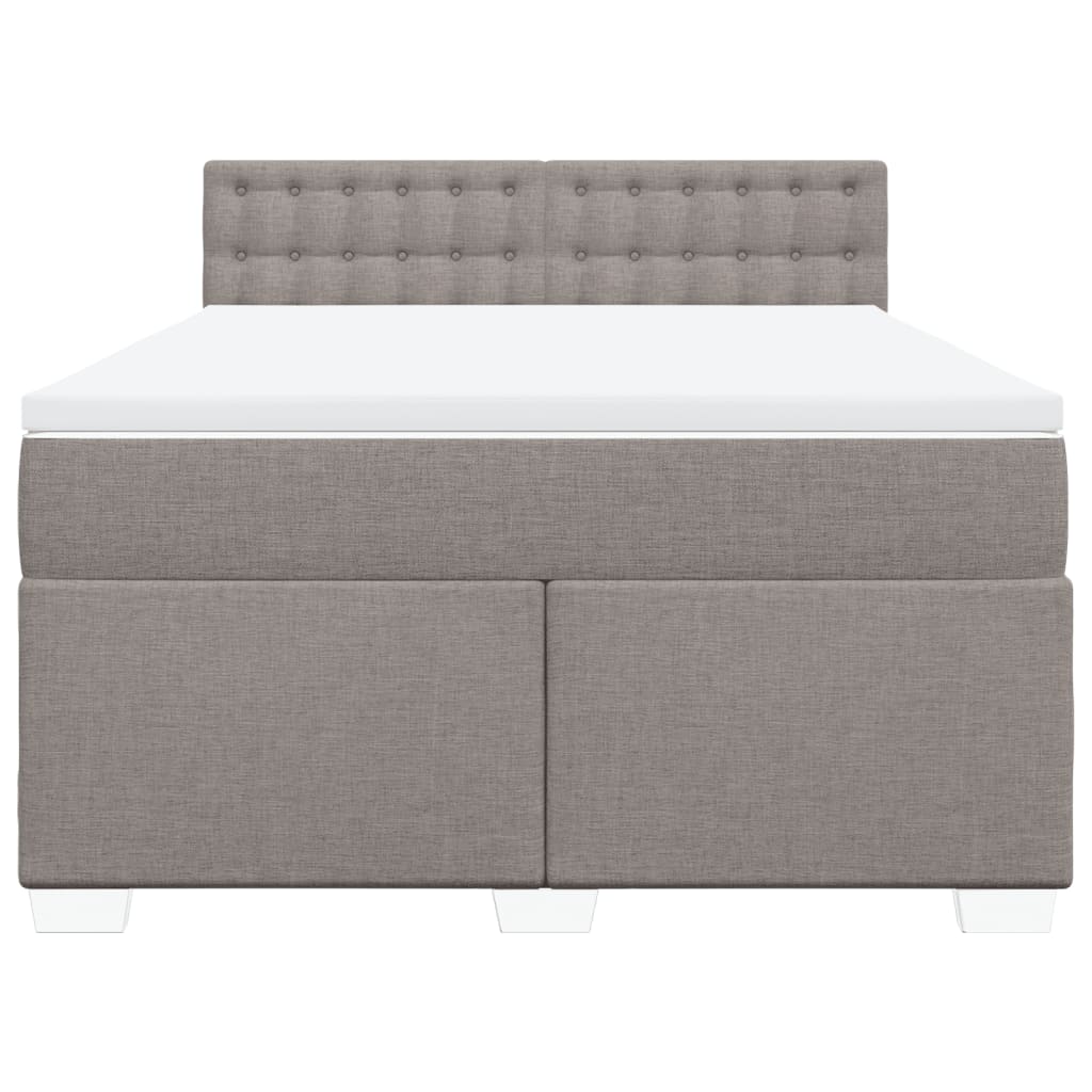 Κρεβάτι Boxspring με Στρώμα Taupe 140x190 εκ. Υφασμάτινο