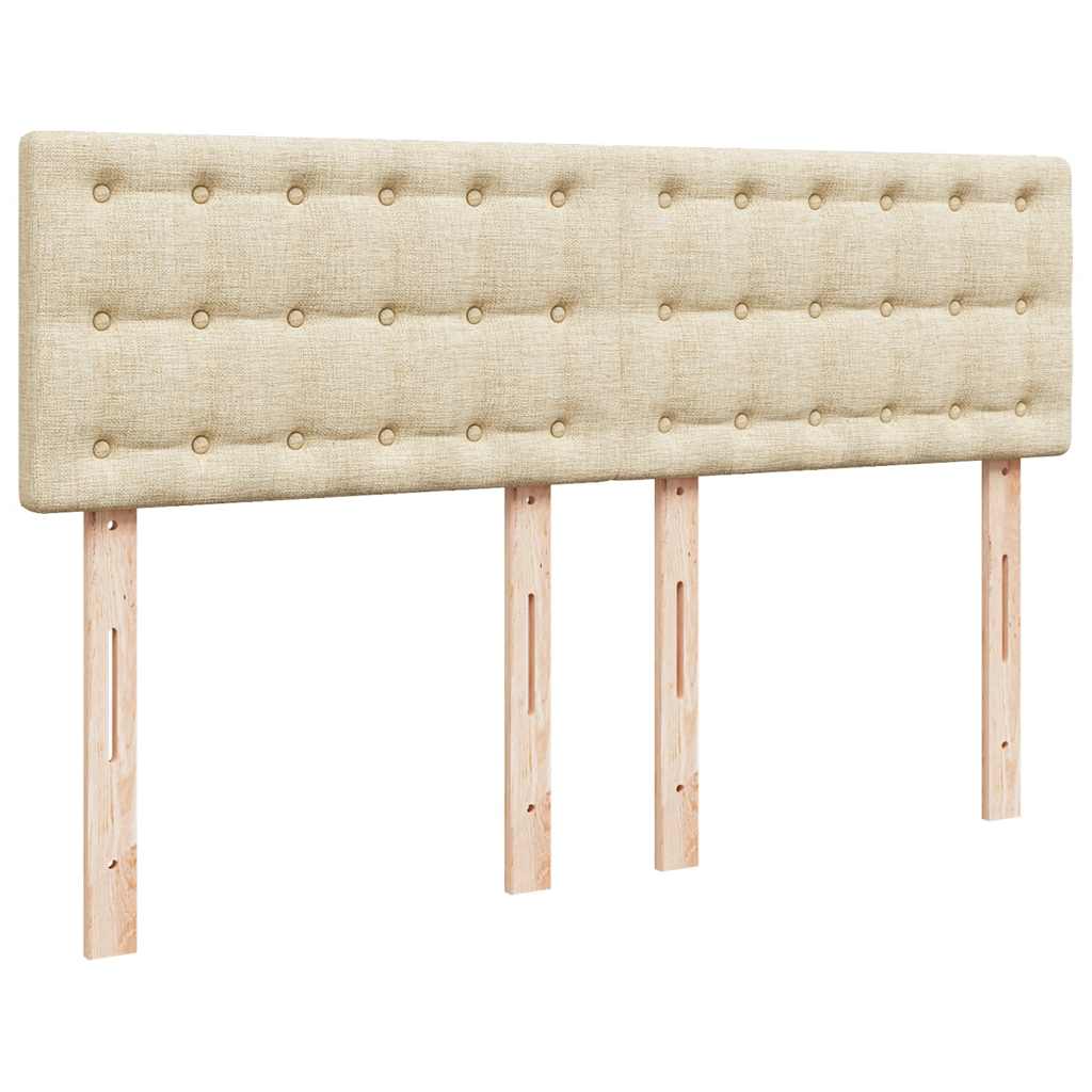 Κρεβάτι Boxspring με Στρώμα Κρεμ 140x190 εκ. Υφασμάτινο - Pakobazaar