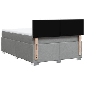 Κρεβάτι Boxspring με Στρώμα Ανοιχτό Γκρι 140x200 εκ. Υφασμάτινο