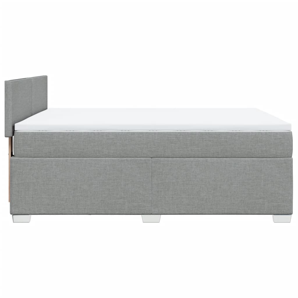 Κρεβάτι Boxspring με Στρώμα Ανοιχτό Γκρι 140x200 εκ. Υφασμάτινο