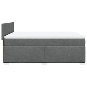 Κρεβάτι Boxspring με Στρώμα Σκούρο Γκρι 140x200 εκ Υφασμάτινο - Pakobazaar