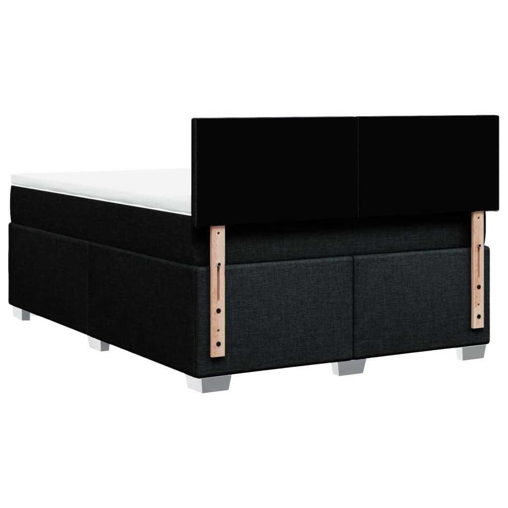 Κρεβάτι Boxspring με Στρώμα Μαύρο 140x200 εκ. Υφασμάτινο - Pakobazaar