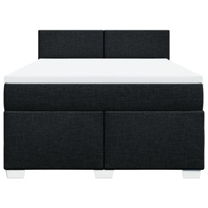 Κρεβάτι Boxspring με Στρώμα Μαύρο 140x200 εκ. Υφασμάτινο - Pakobazaar