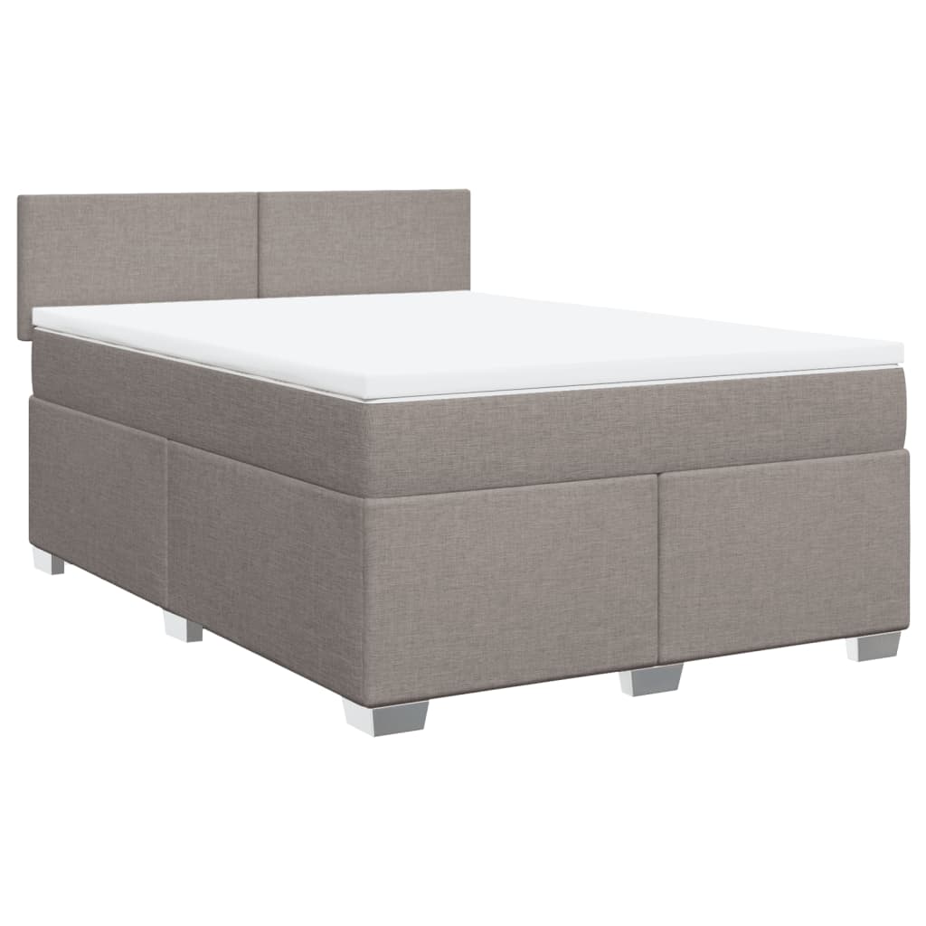 Κρεβάτι Boxspring με Στρώμα Taupe 140x200 εκ. Υφασμάτινο