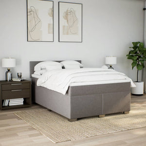 Κρεβάτι Boxspring με Στρώμα Taupe 140x200 εκ. Υφασμάτινο