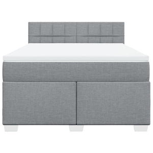 Κρεβάτι Boxspring με Στρώμα Ανοιχτό Γκρι 140x200 εκ. Υφασμάτινο - Pakobazaar