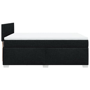 Κρεβάτι Boxspring με Στρώμα Μαύρο 140x200 εκ. Υφασμάτινο - Pakobazaar