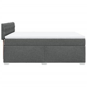 Κρεβάτι Boxspring με Στρώμα Σκούρο Γκρι 140x200 εκ Υφασμάτινο