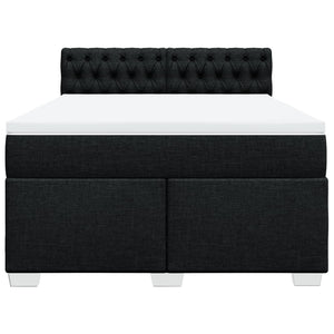 Κρεβάτι Boxspring με Στρώμα Μαύρο 140x200 εκ. Υφασμάτινο - Pakobazaar