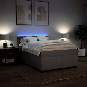 Κρεβάτι Boxspring με Στρώμα Taupe 140x200 εκ. Υφασμάτινο