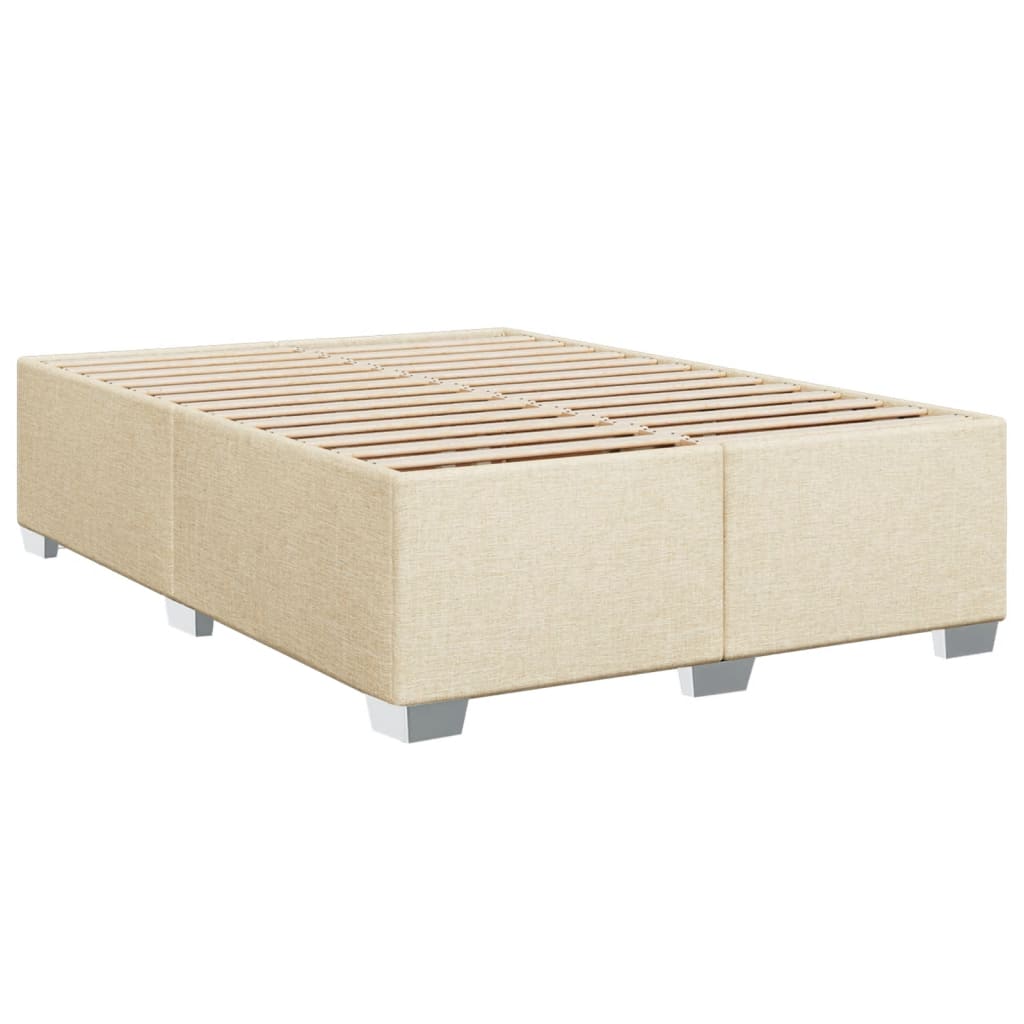 Κρεβάτι Boxspring με Στρώμα Κρεμ 140x200 εκ. Υφασμάτινο - Pakobazaar