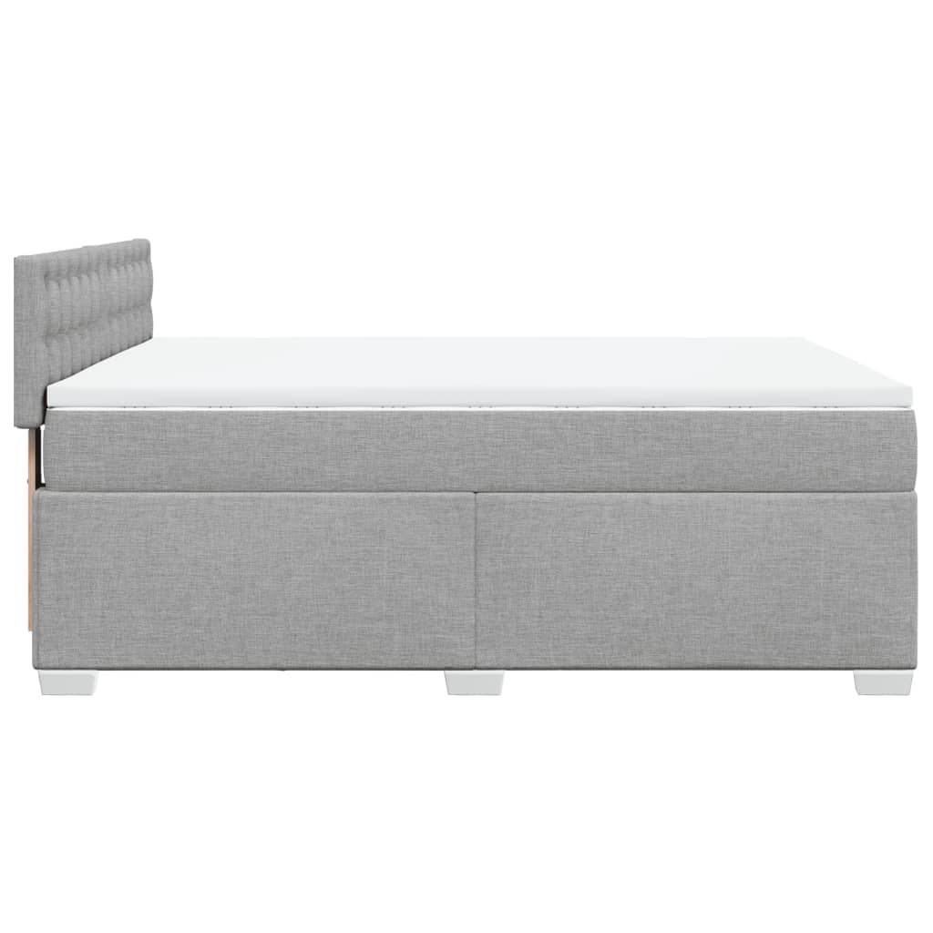 Κρεβάτι Boxspring με Στρώμα Ανοιχτό Γκρι 140x200 εκ. Υφασμάτινο